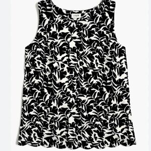 J crew blouse scalloped hem overlap back lined XL NWT abstract floral